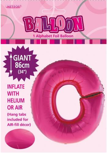 Giant Hot Pink Letter O 86cm (34”) Foil Balloon